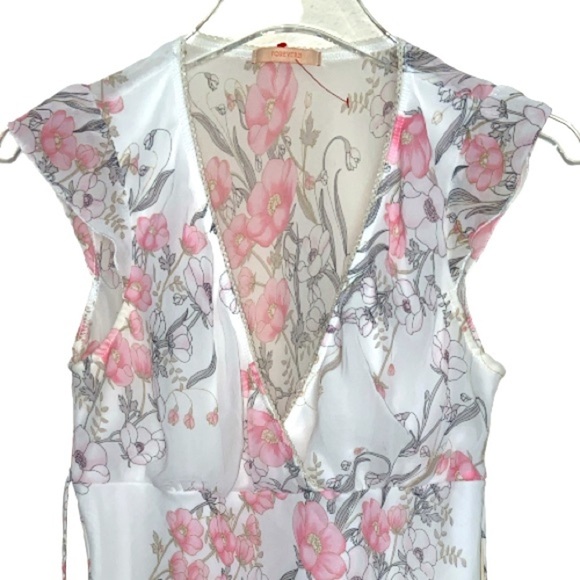 Forever 21 Sheer Pink Floral Pullover Top Size Large - Picture 2 of 5
